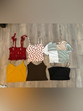 Mixed Crop Top Bundle - Yellow, Red, Green, White, Black, Mint